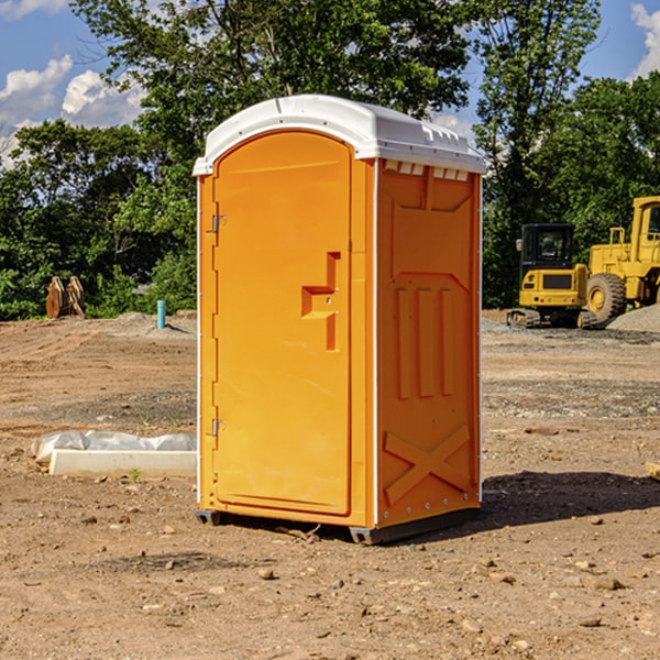 how often are the portable restrooms cleaned and serviced during a rental period in Bogue KS